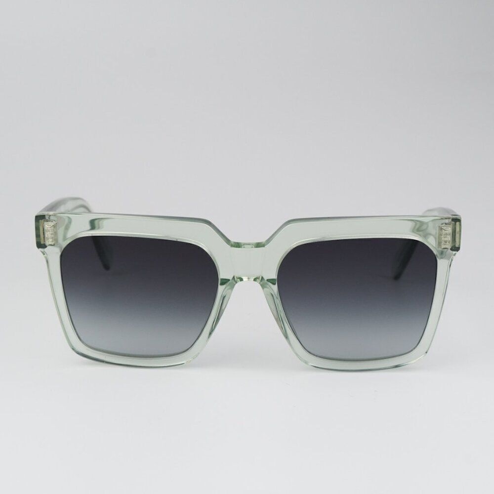 NEW Celine CL4055IN 93B Transparent Green Gradient Square Oversized Sunglasses
